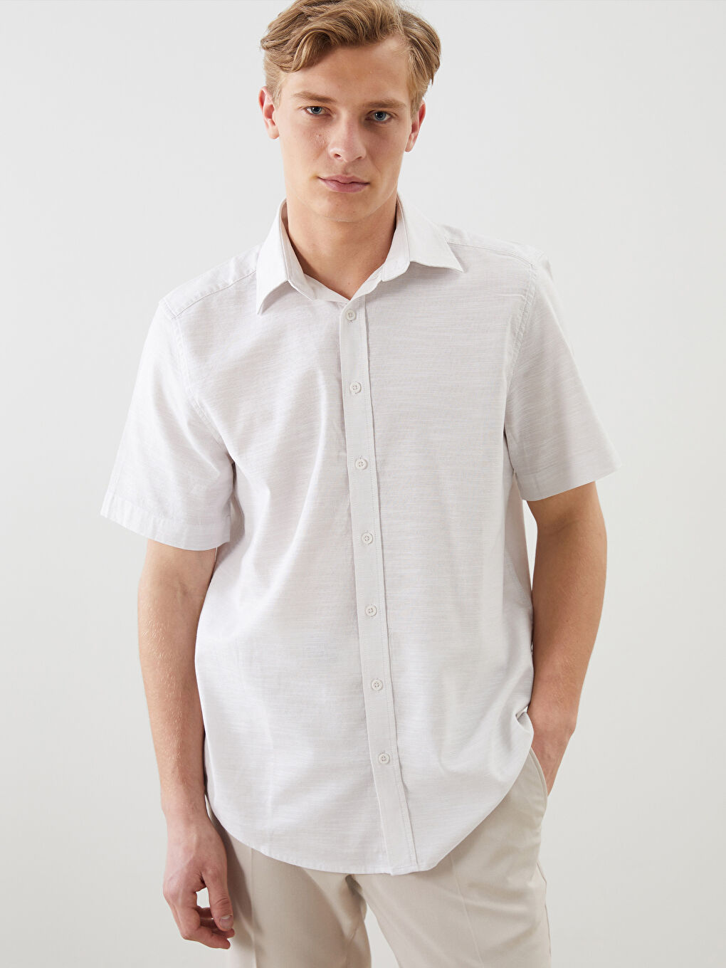 SOUTHBLUE Regular Fit Short Sleeve Dobby Men's Shirt -S5J469Z8-KG3