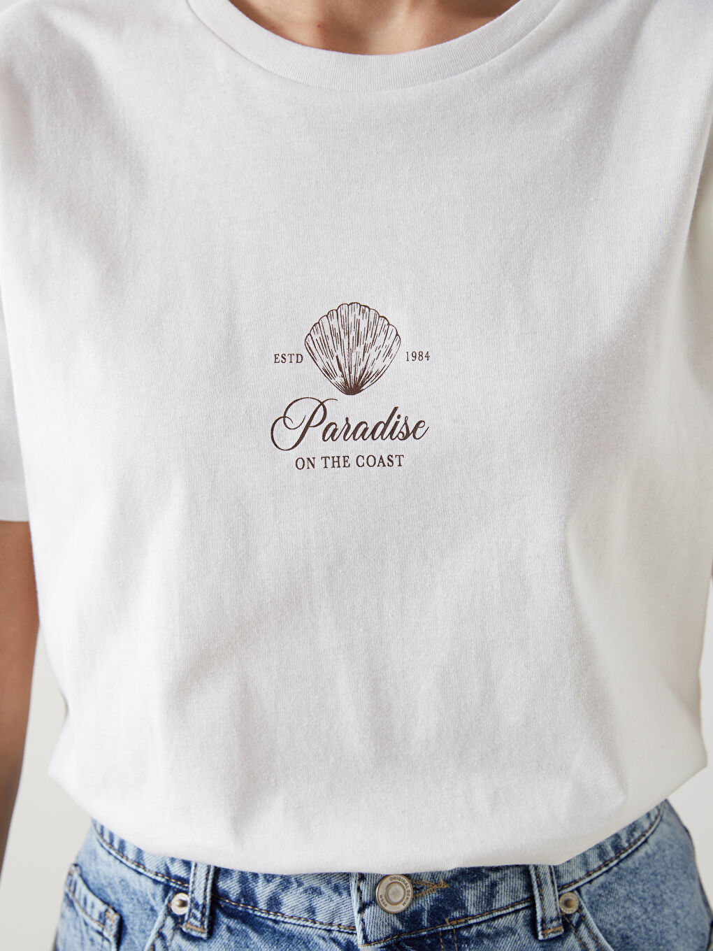 LC Waikiki Crew Neck Paradise Printed Women's T-Shirt -S5J491Z8-R9J