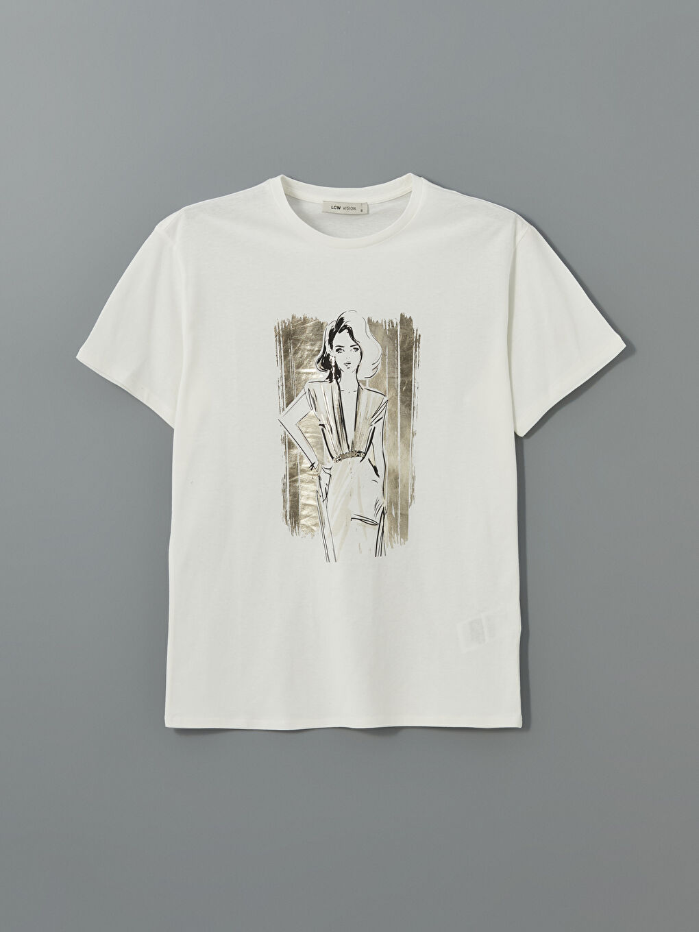 LCW Vision Crew Neck Printed Women's T-Shirt -S5J492Z8-R9J
