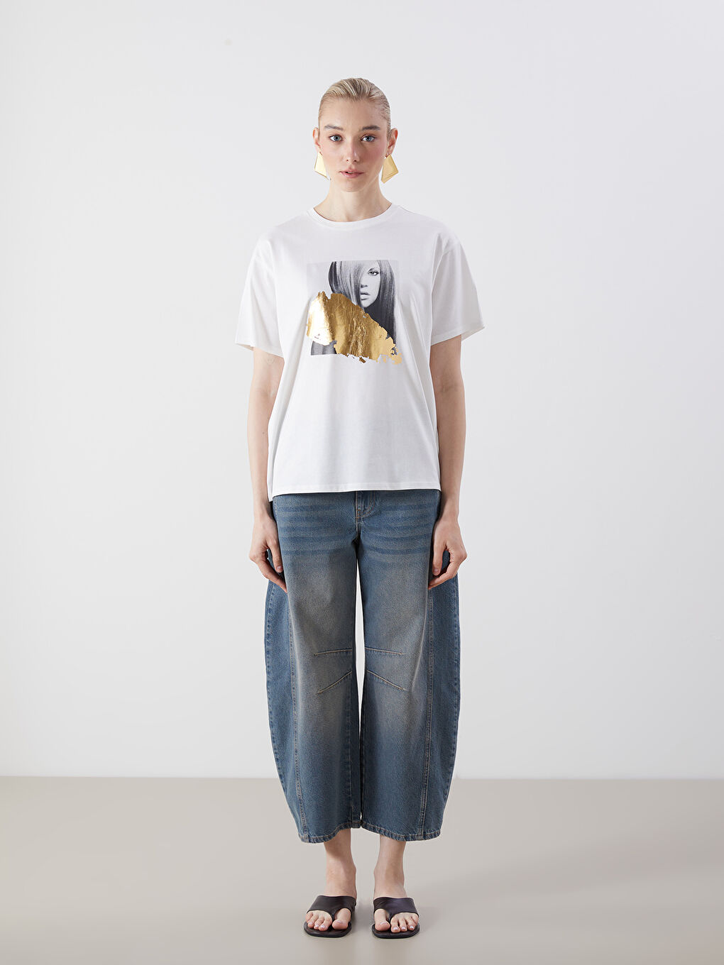 LCW Vision Crew Neck Printed Women's T-Shirt -S5J493Z8-R9J