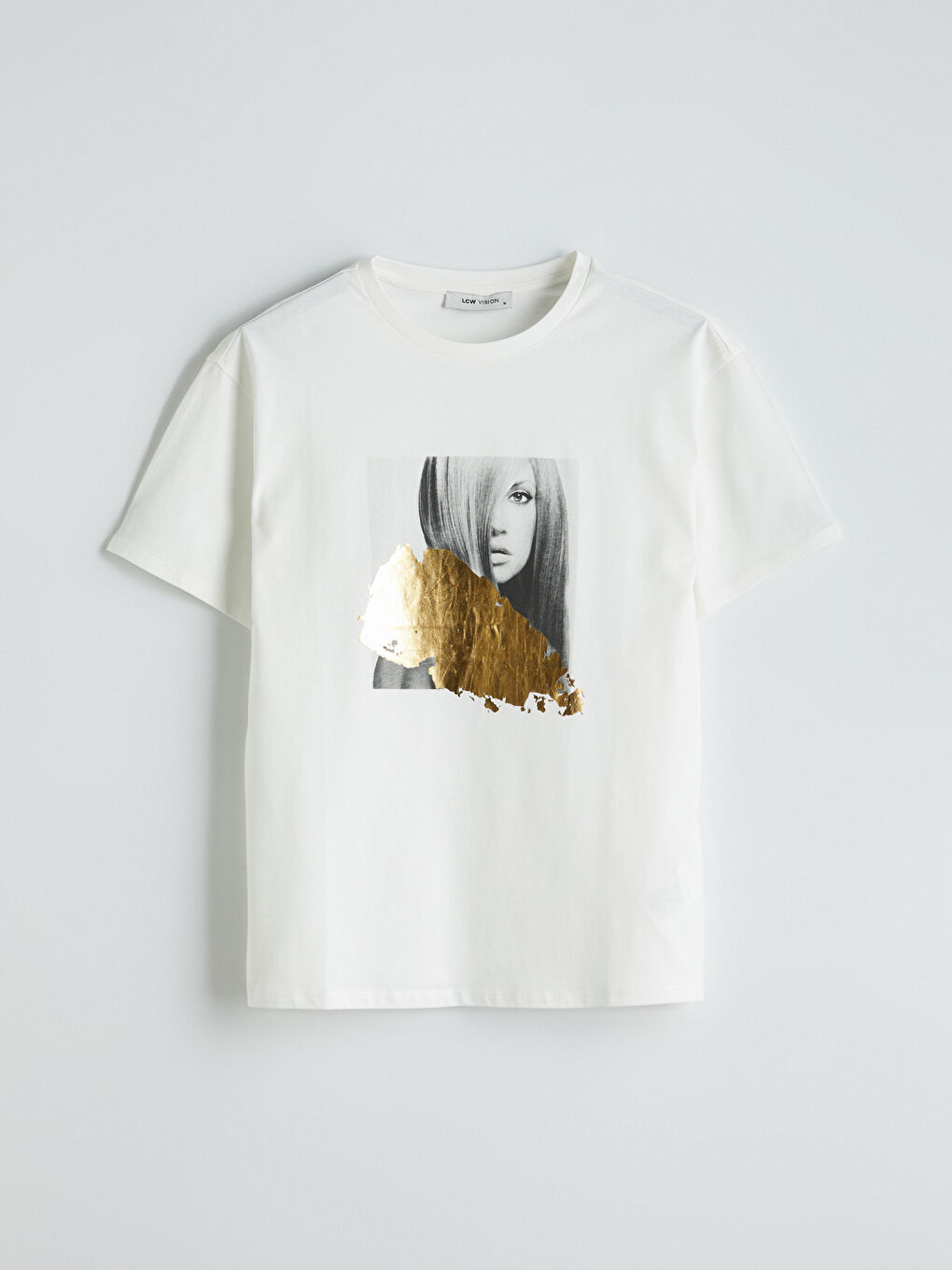 LCW Vision Crew Neck Printed Women's T-Shirt -S5J493Z8-R9J