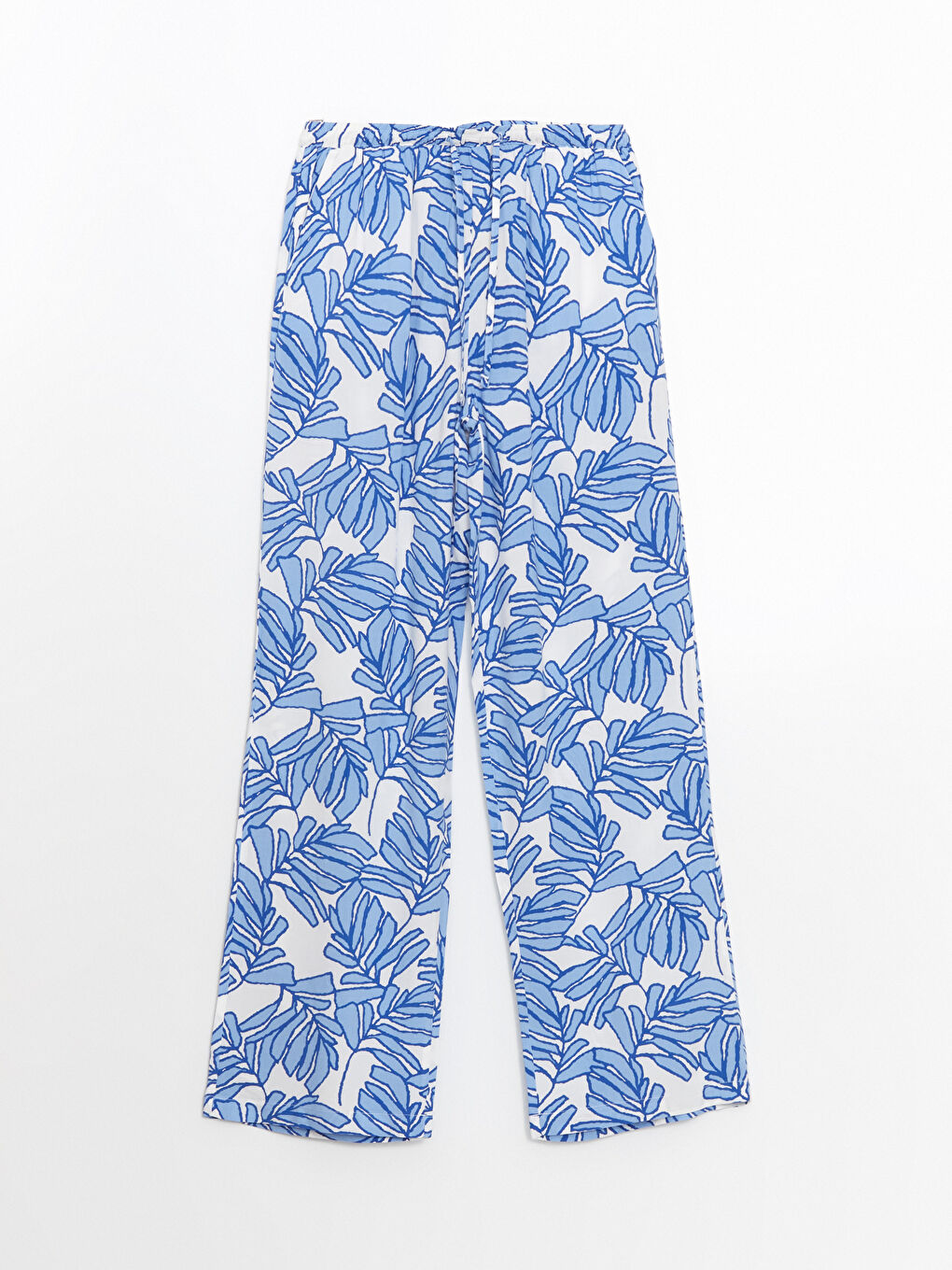 LCW Vision Elasticated Waist Floral Wide Leg Women's Trousers -S5J498Z8-LQN