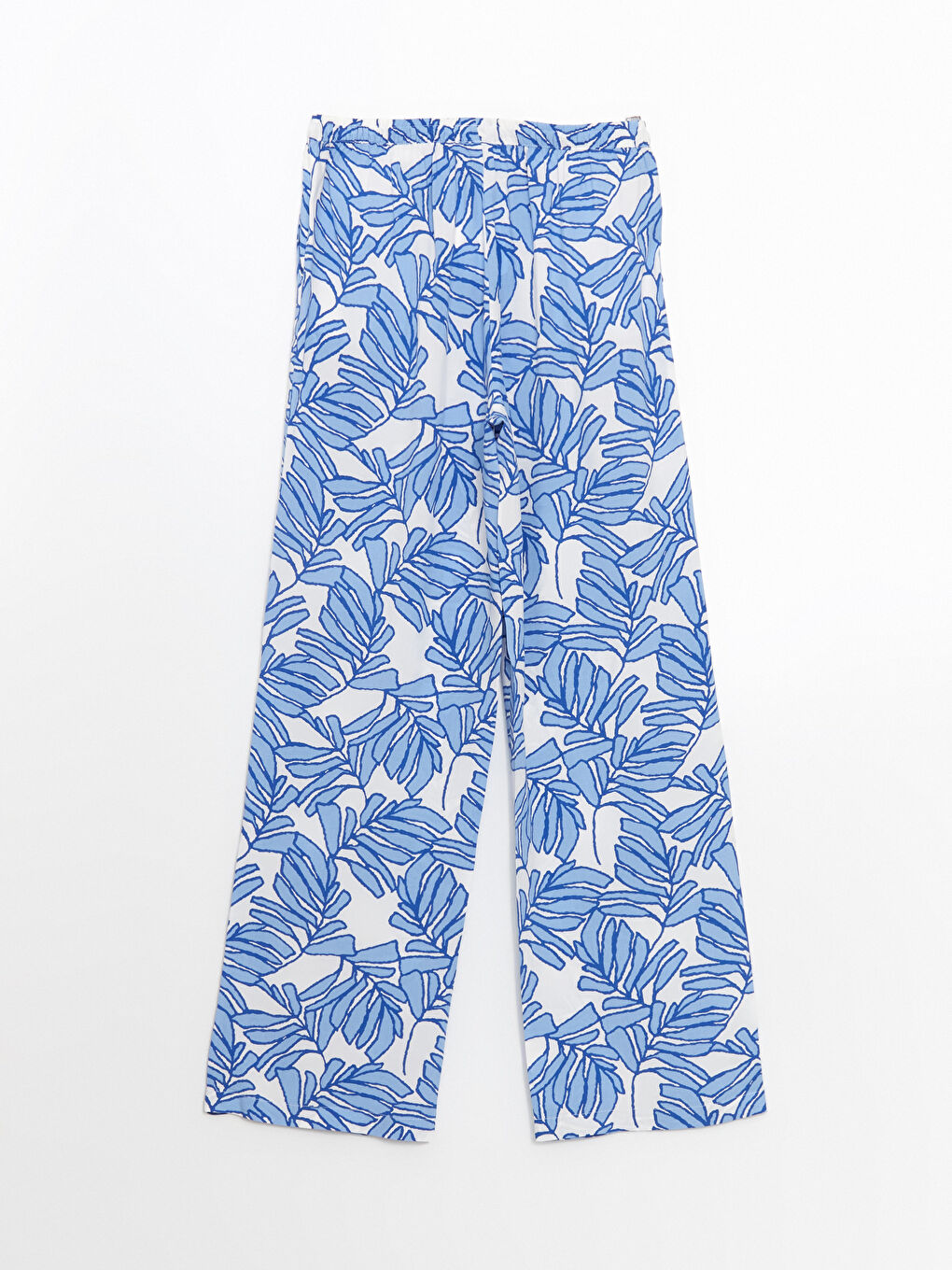 LCW Vision Elasticated Waist Floral Wide Leg Women's Trousers -S5J498Z8-LQN