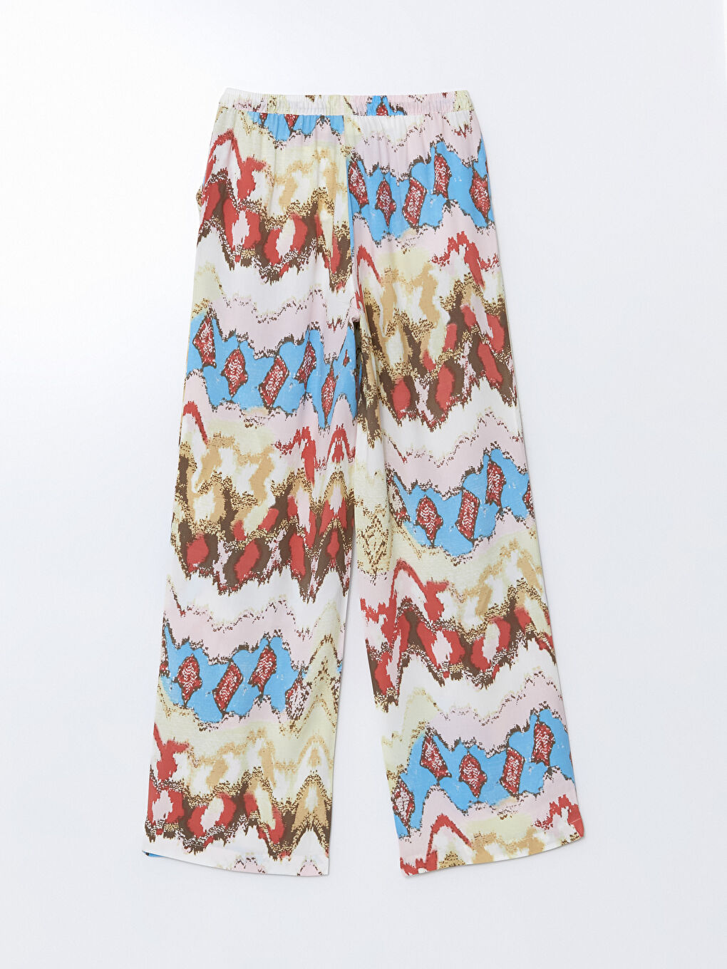 LCW Vision Elasticated Waist Patterned Wide Leg Women's Trousers -S5J498Z8-LQY