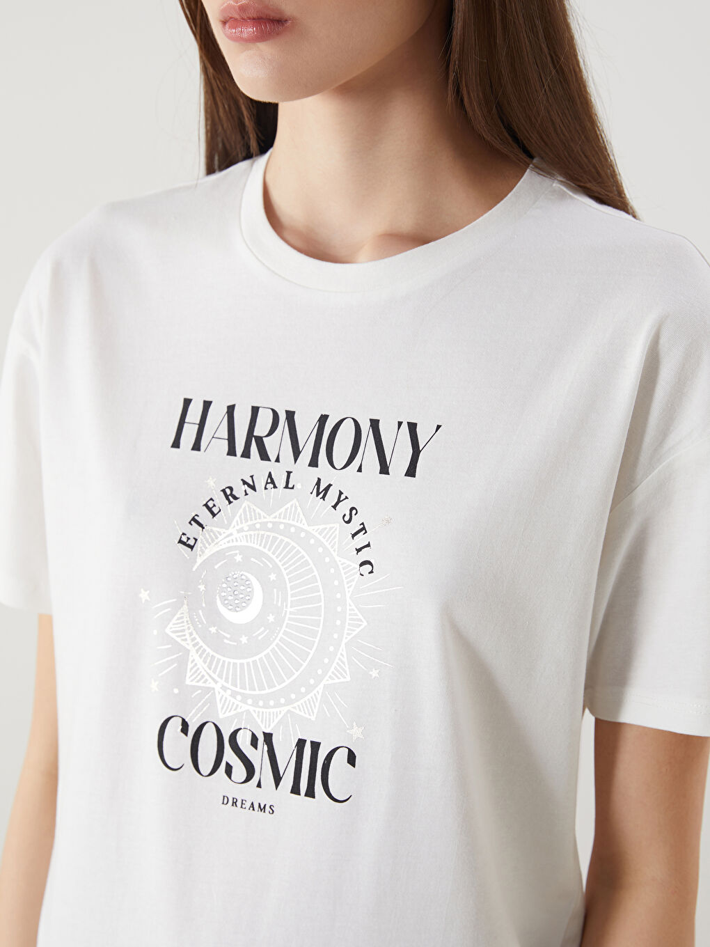 LCW Vision Crew Neck Printed Women's T-Shirt -S5J521Z8-R9J