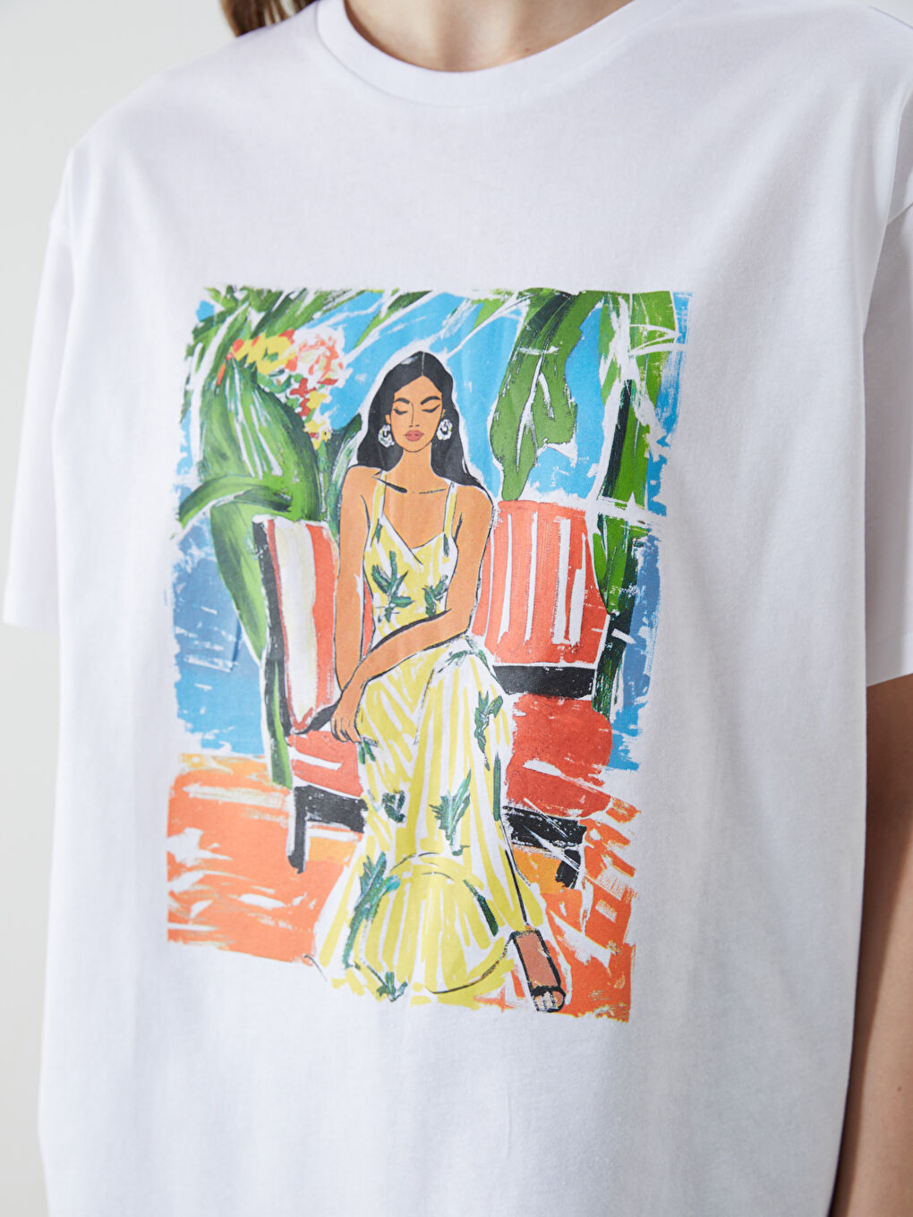 Crew Neck Printed Women's T-Shirt -S5J526Z8-Q6K