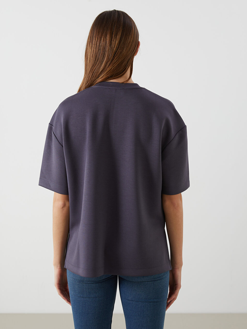 LC Waikiki Crew Neck Printed Oversize Women's T-Shirt -S5J539Z8-HGV