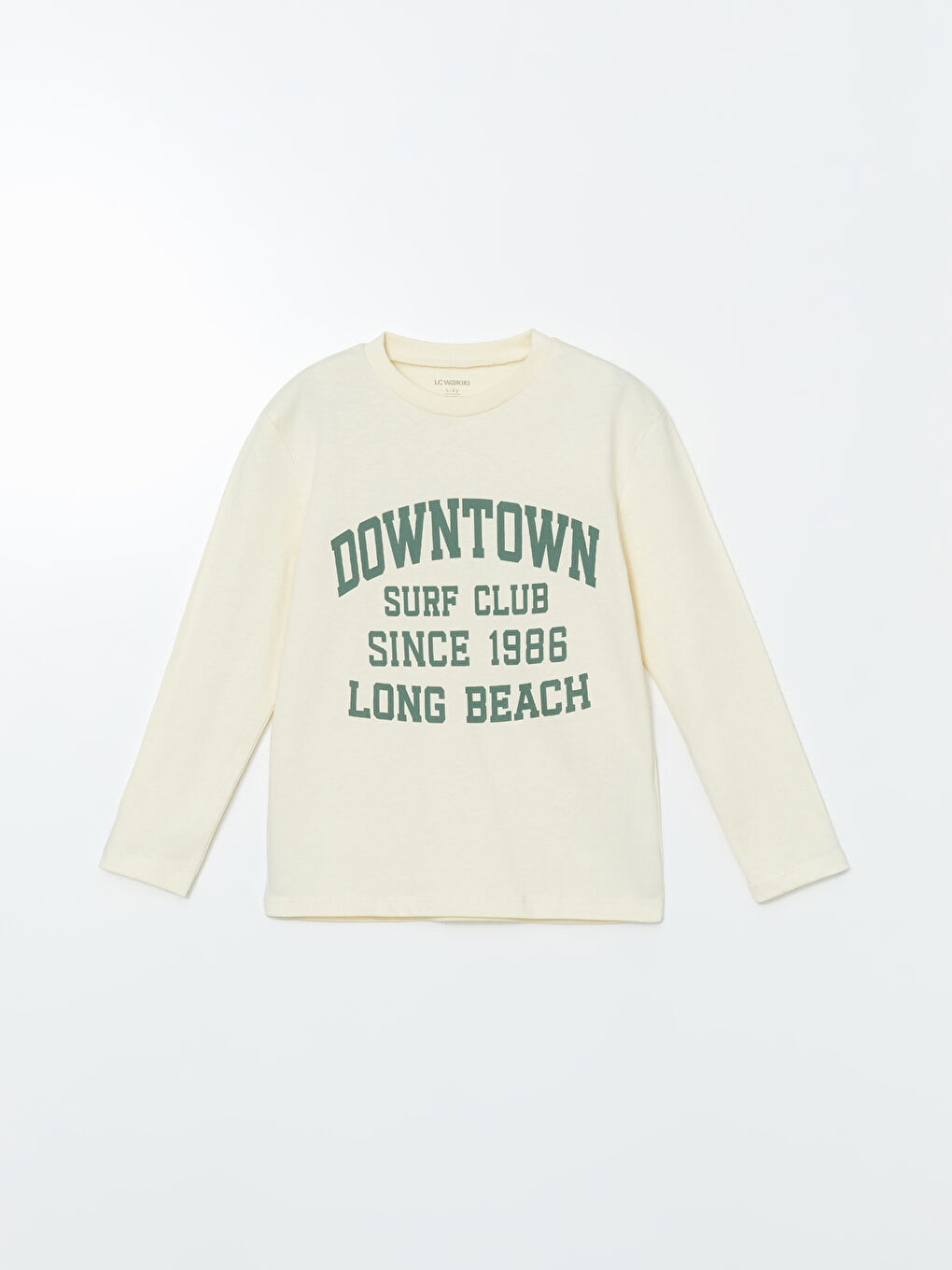 Bej Bisiklet Yaka Baskılı Erkek Çocuk Tişört