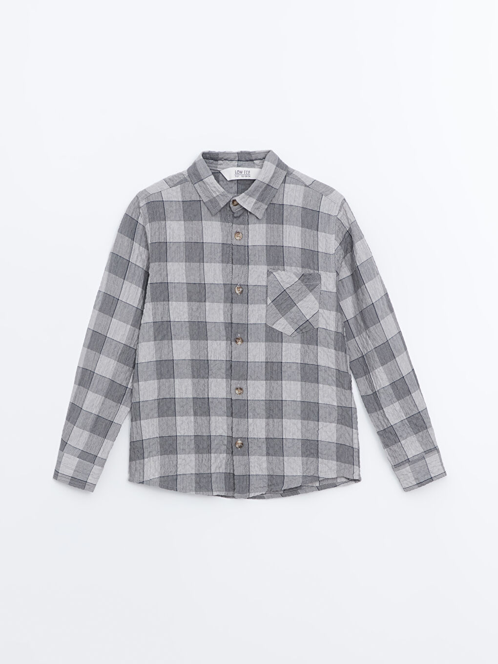 LCW ECO Long Sleeve Plaid Boys' Shirt -S5J588Z4-LMK
