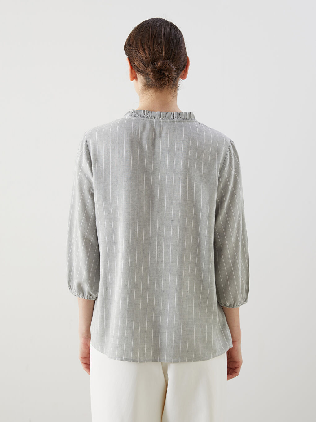Linen Blend Floral Women's Shirt -S5J602Z8-LGD