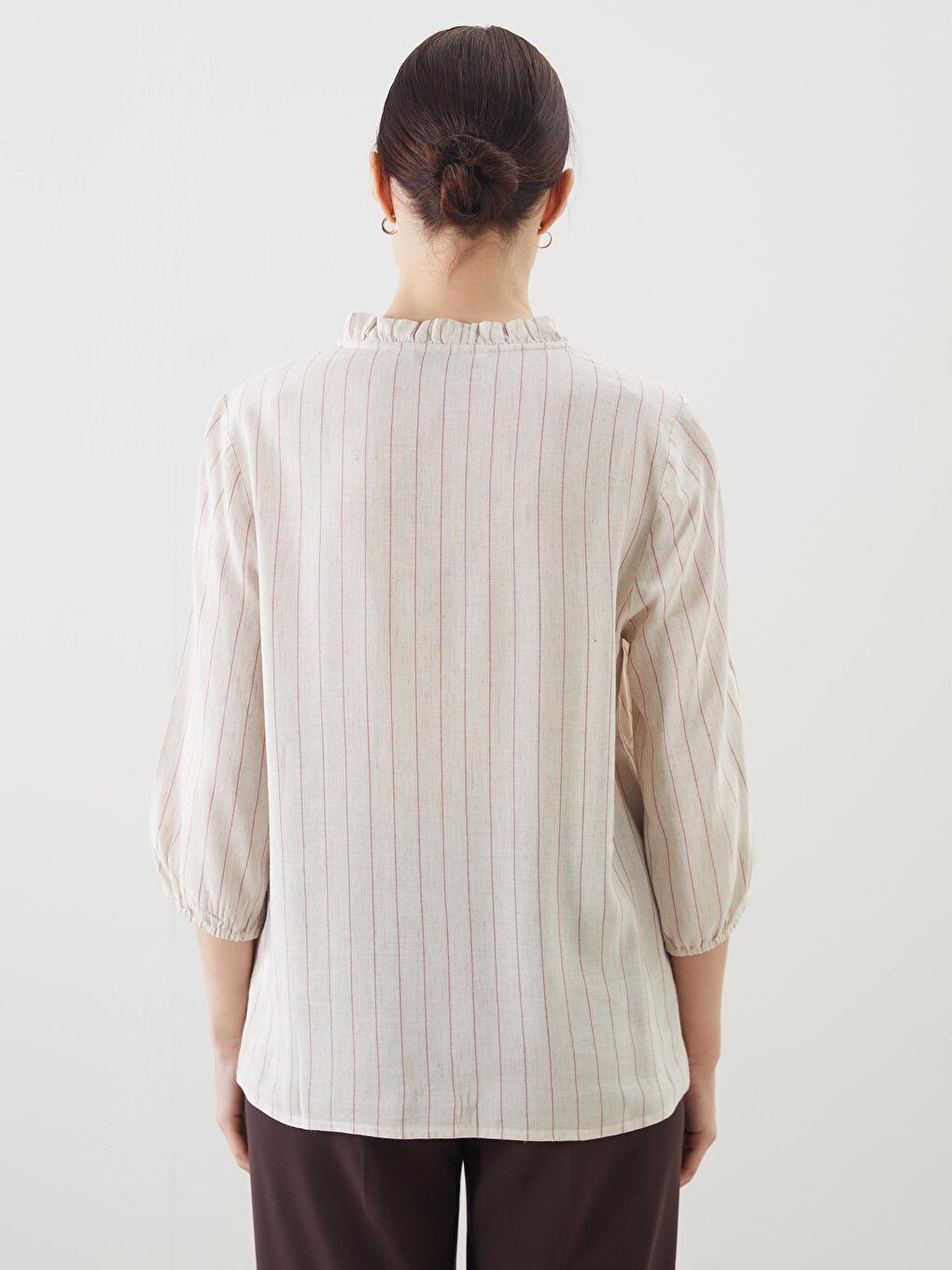 Linen Blend Floral Women's Shirt -S5J602Z8-LHK