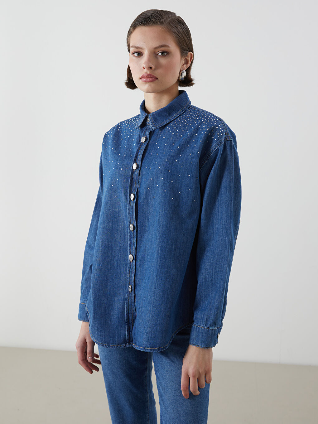 Woman INDIGO Denim Shirt -S5J628Z8-H45