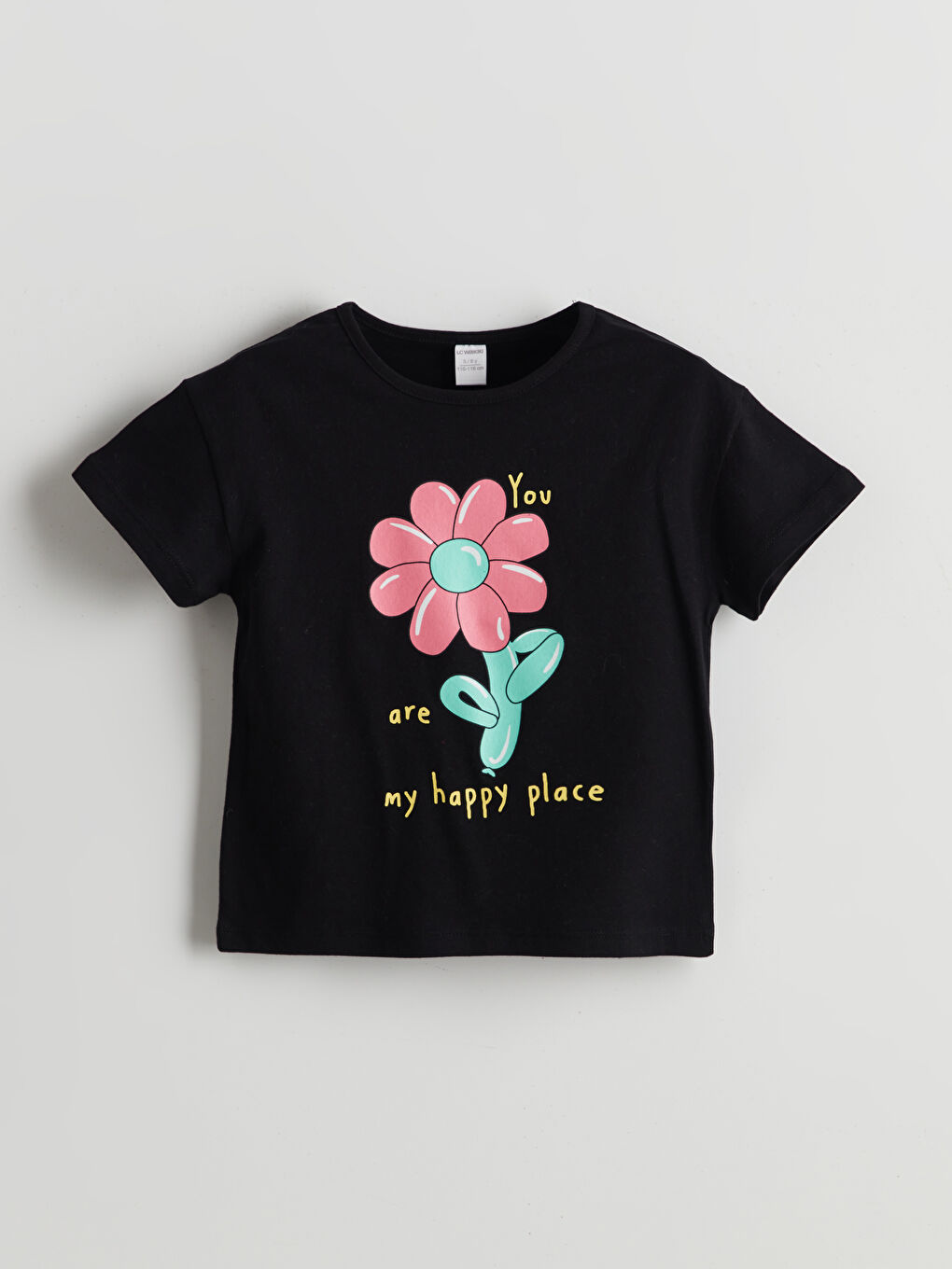 Crew Neck Floral Girls' T-Shirt -S5J645Z1-CVL