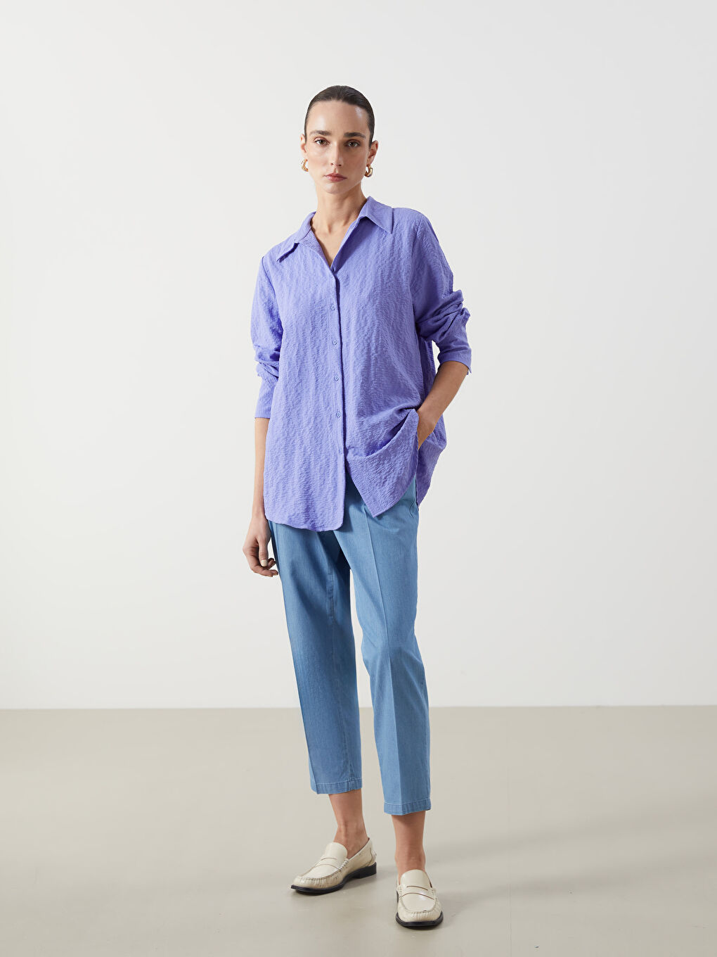 Elastic Waist Carrot Fit Women's Jean Trousers -S5J649Z8-H45