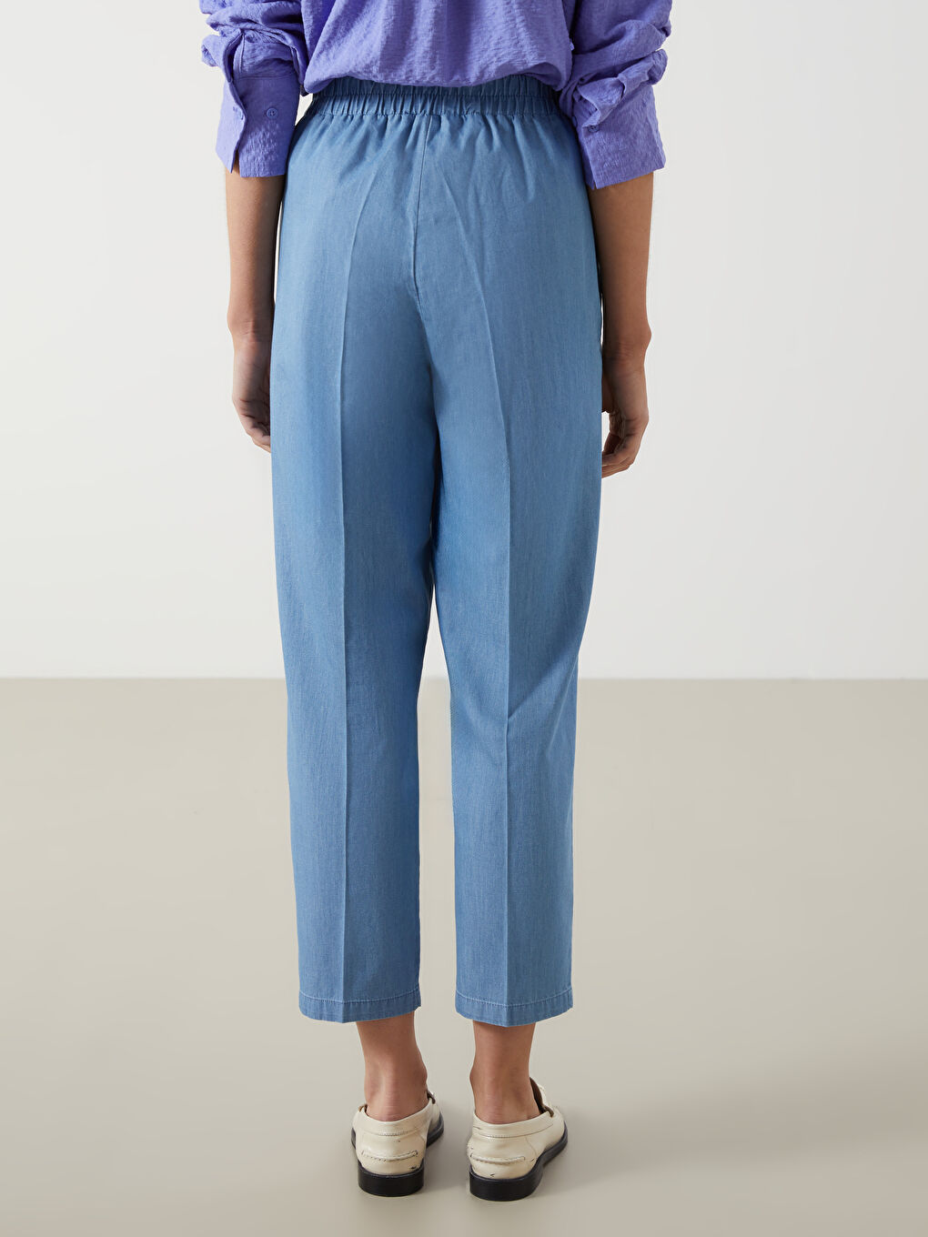 Elastic Waist Carrot Fit Women's Jean Trousers -S5J649Z8-H45