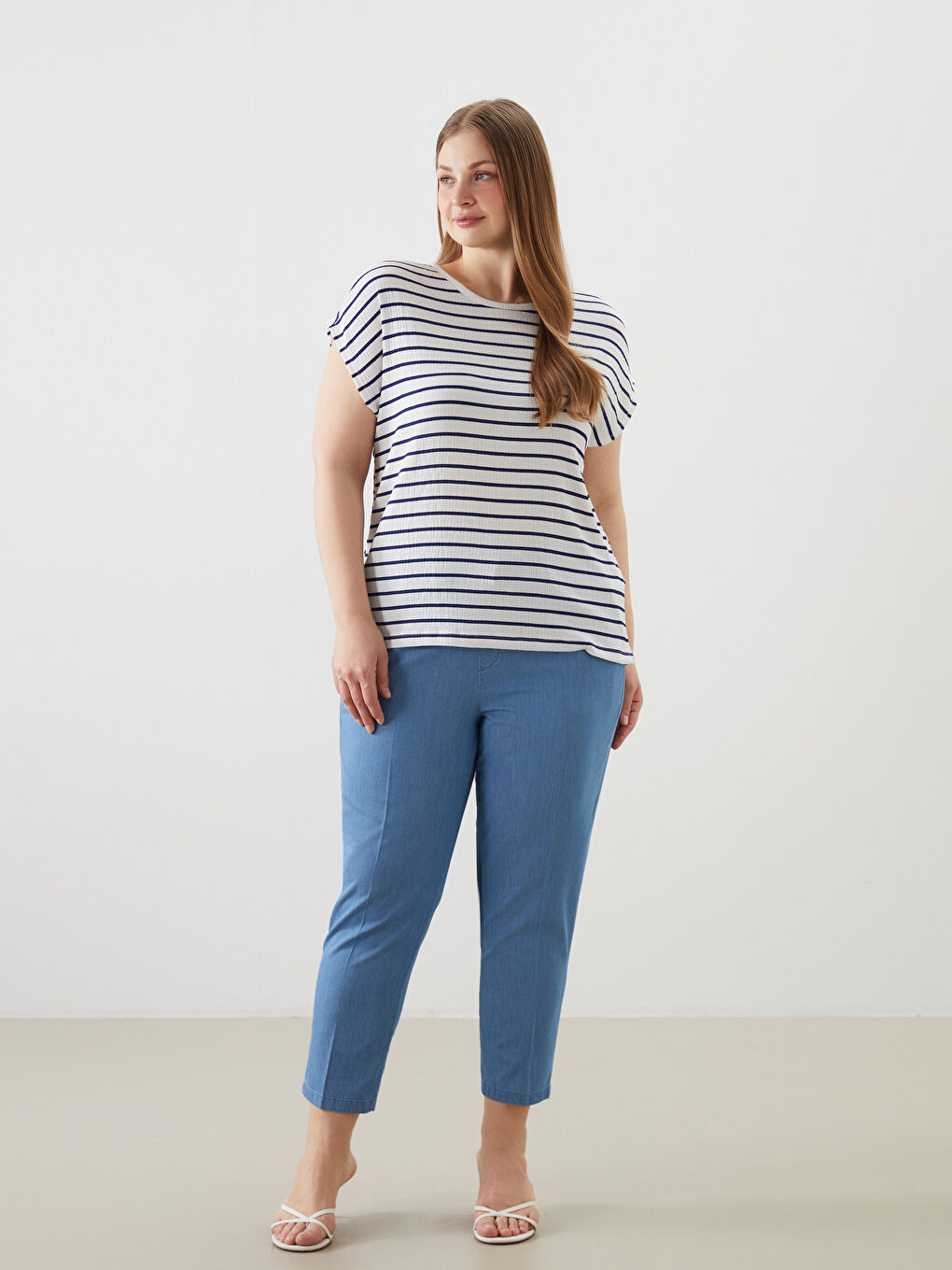 Elastic Waist Carrot Fit Women's Jean Trousers -S5J649Z8-H45