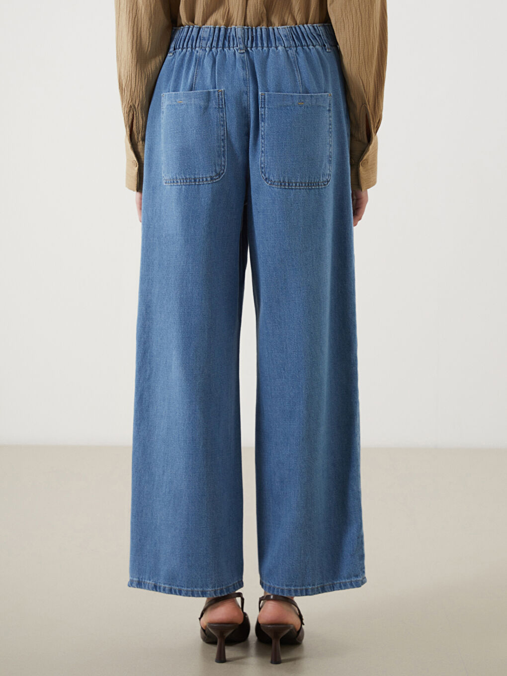 LCWAIKIKI Classic Elastic Waist Wide Leg Women's Jeans -S5J650Z8-H45