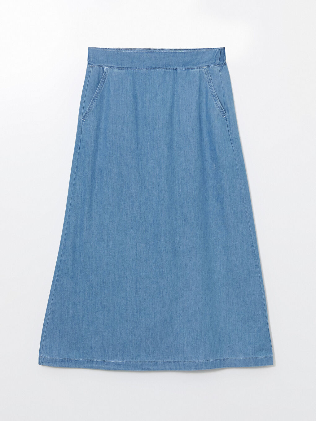 Elastic Waist A-Line Women's Jean Skirt -S5J651Z8-H45