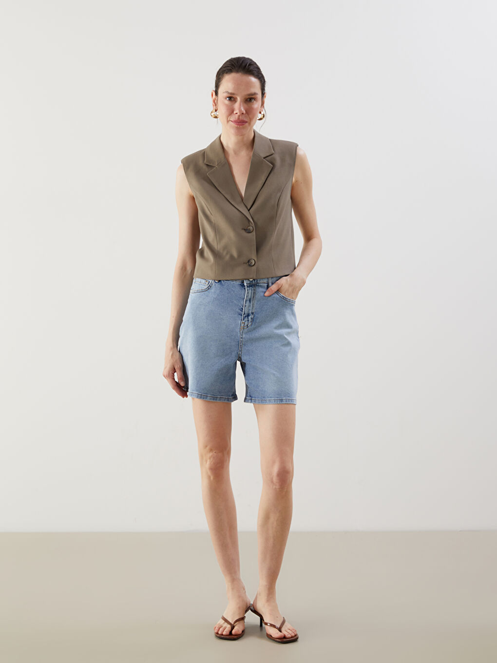 Slim Fit Women's Jean Shorts -S5J657Z8-V2T