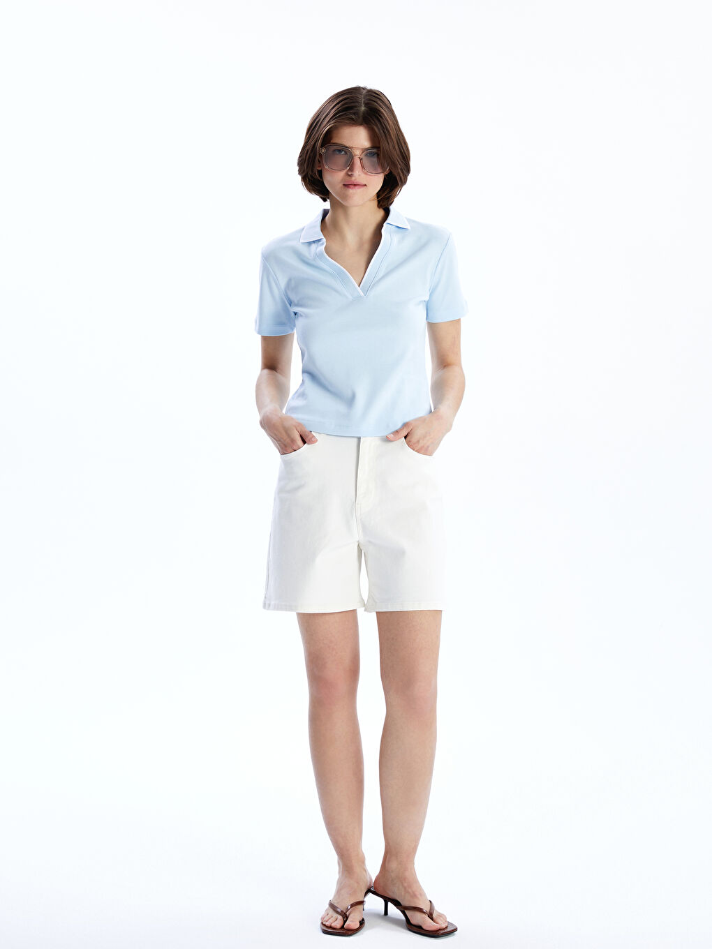 LCWAIKIKI Classic Slim Fit Women's Denim Shorts -S5J658Z8-Q6K