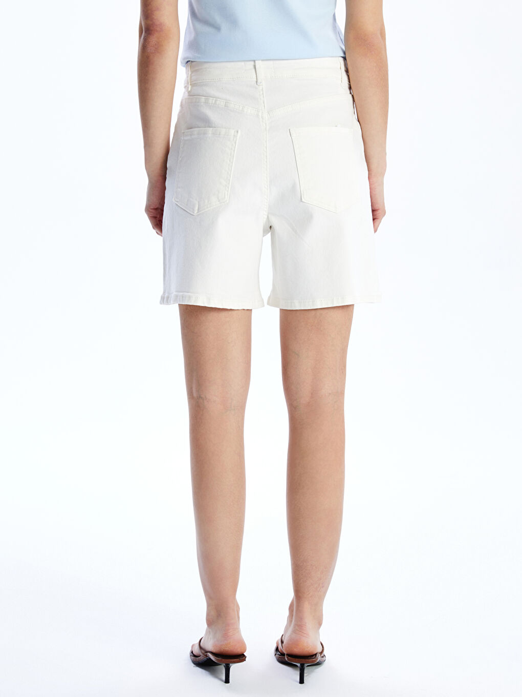 LCWAIKIKI Classic Slim Fit Women's Denim Shorts -S5J658Z8-Q6K