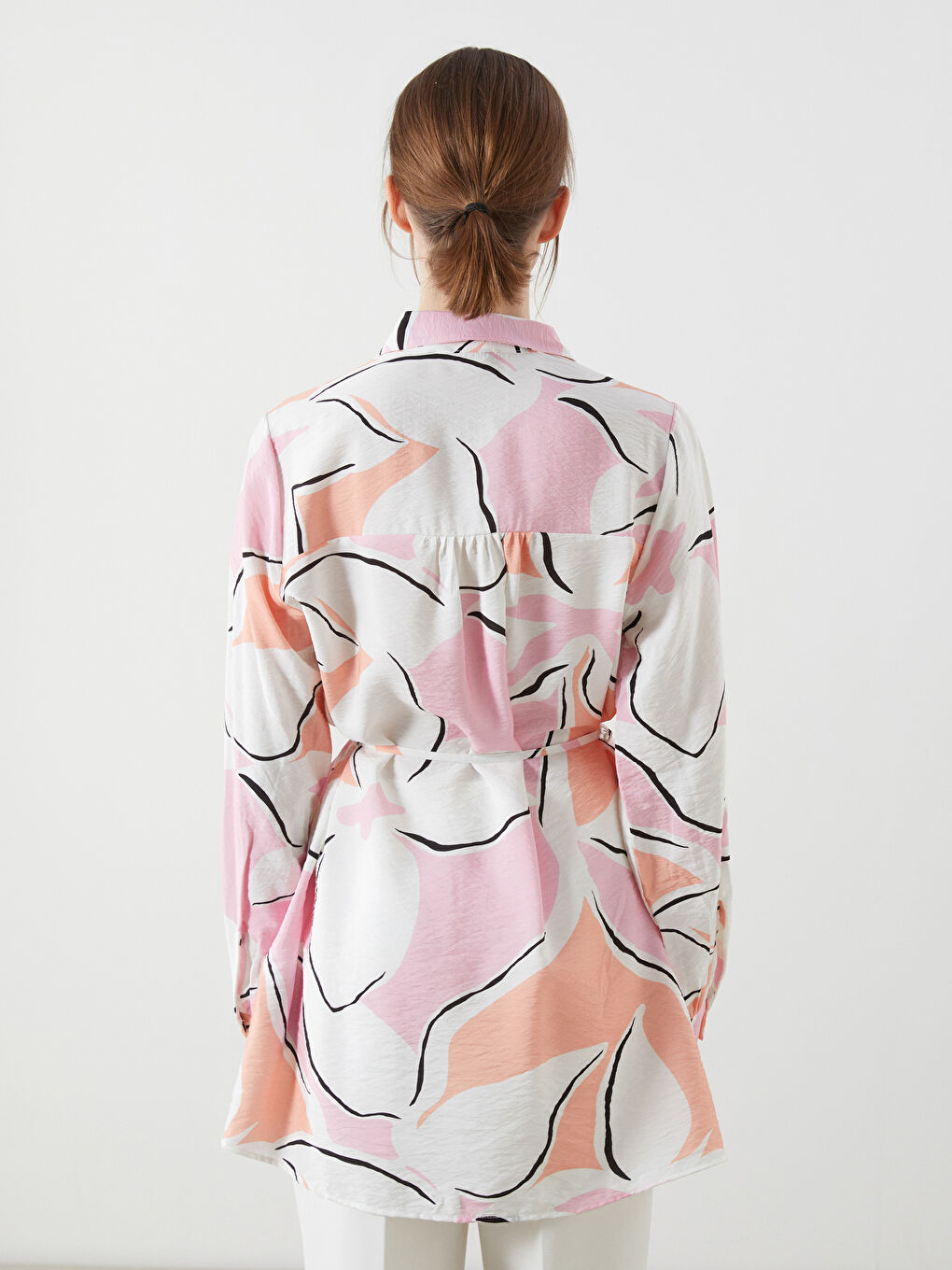 Patterned Women's Shirt Tunic -S5J667Z8-LRA