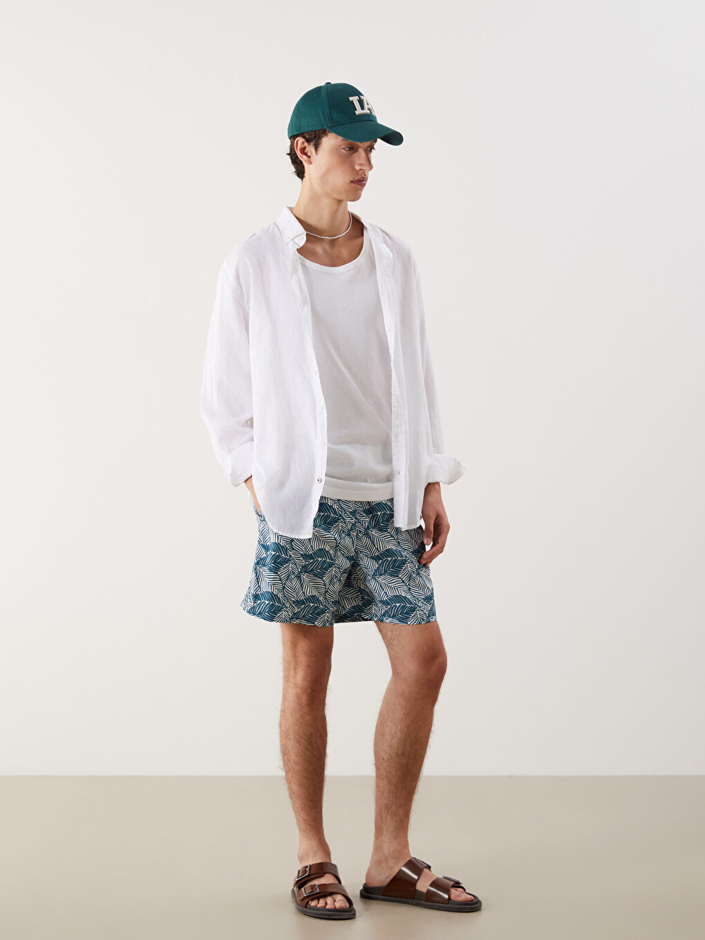 Short Patterned Men's Swimming Shorts -S5J697Z8-LRR