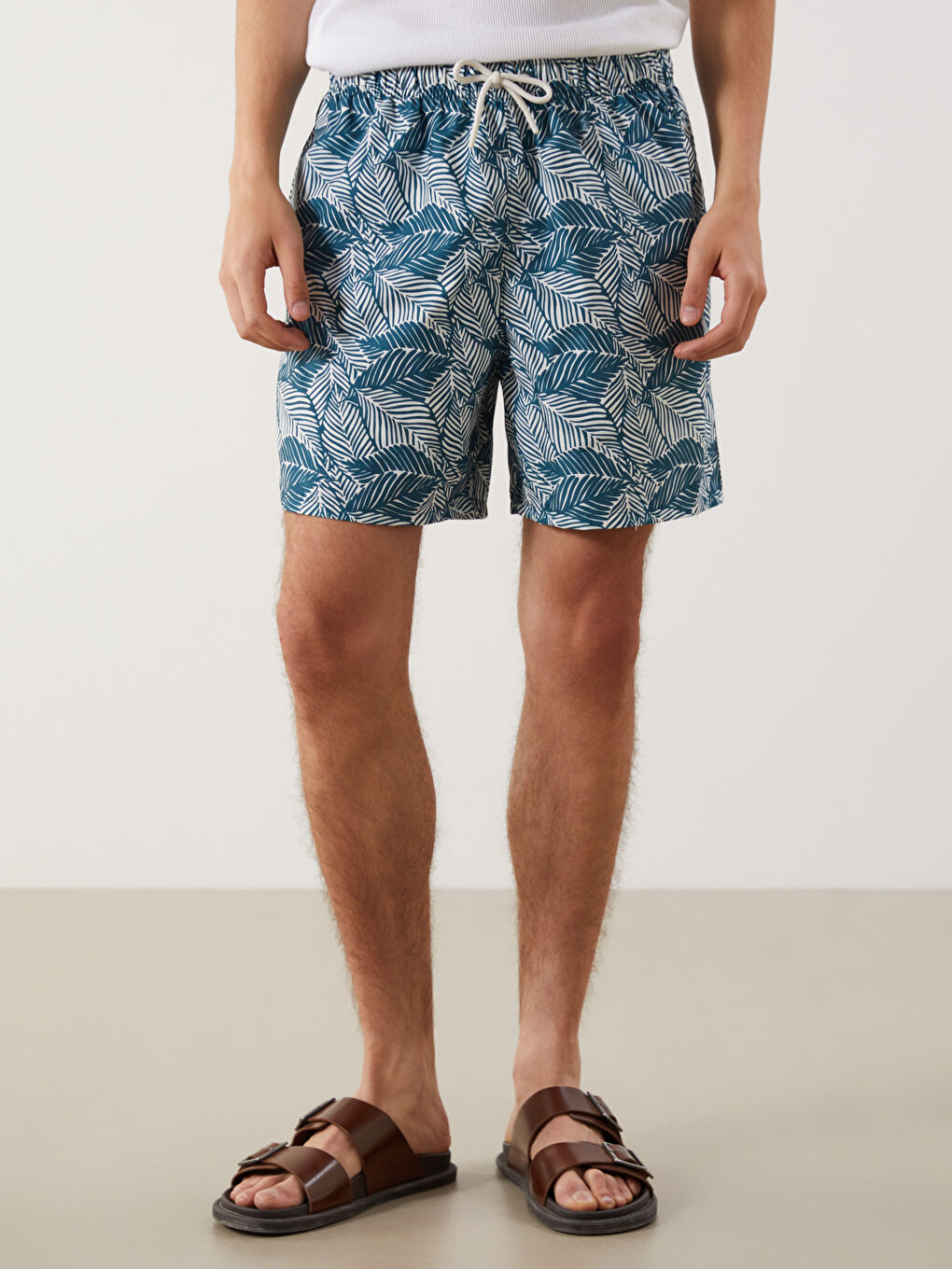 Short Patterned Men's Swimming Shorts -S5J697Z8-LRR