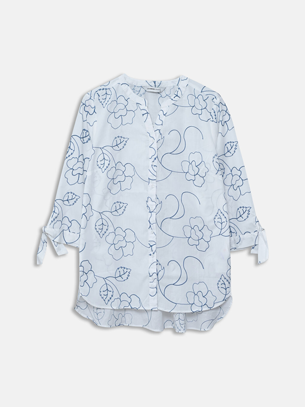 LCW Grace Notch Neck Patterned Women's Shirt Tunic -S5J719Z8-KE8