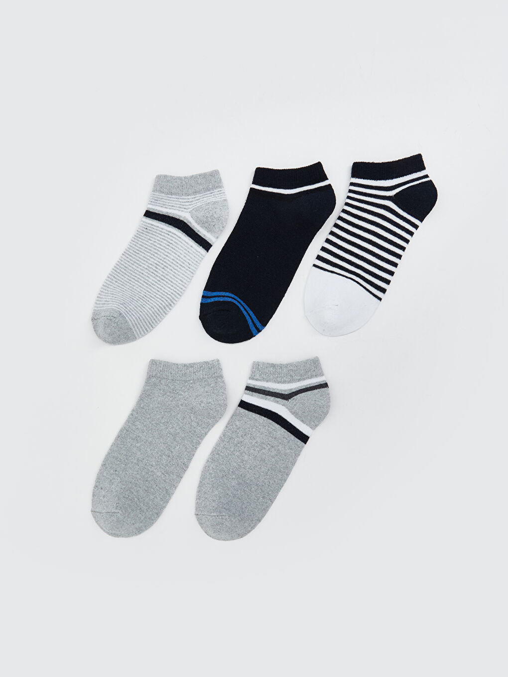 LCW Kids Striped Boys' Trainer Socks 5 Pack -W50373Z4-K00