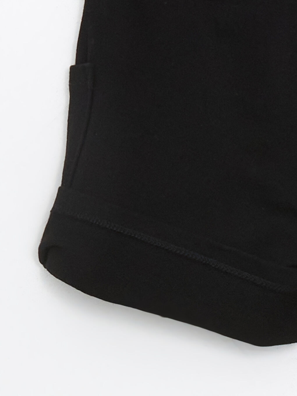 Siyah Basic Beli Lastikli Bağcıklı Erkek Çocuk Şort-1