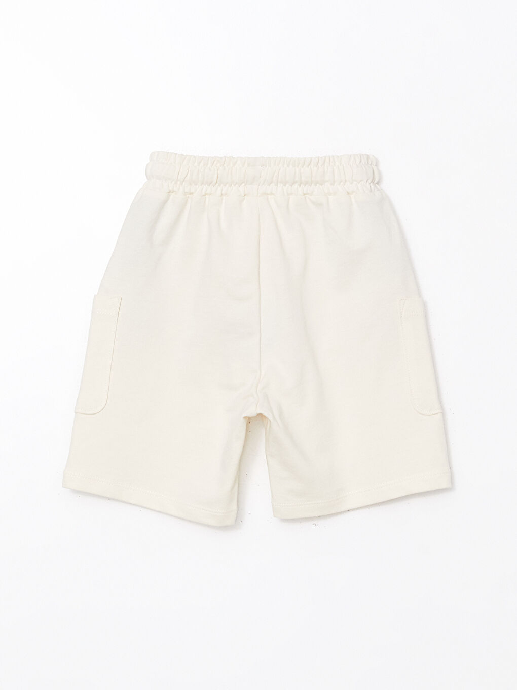 Bej Basic Beli Lastikli Bağcıklı Erkek Çocuk Şort-1