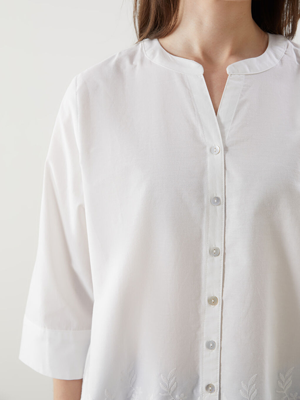 Regular Fit Broderie Women's Shirt -S5J756Z8-FFB