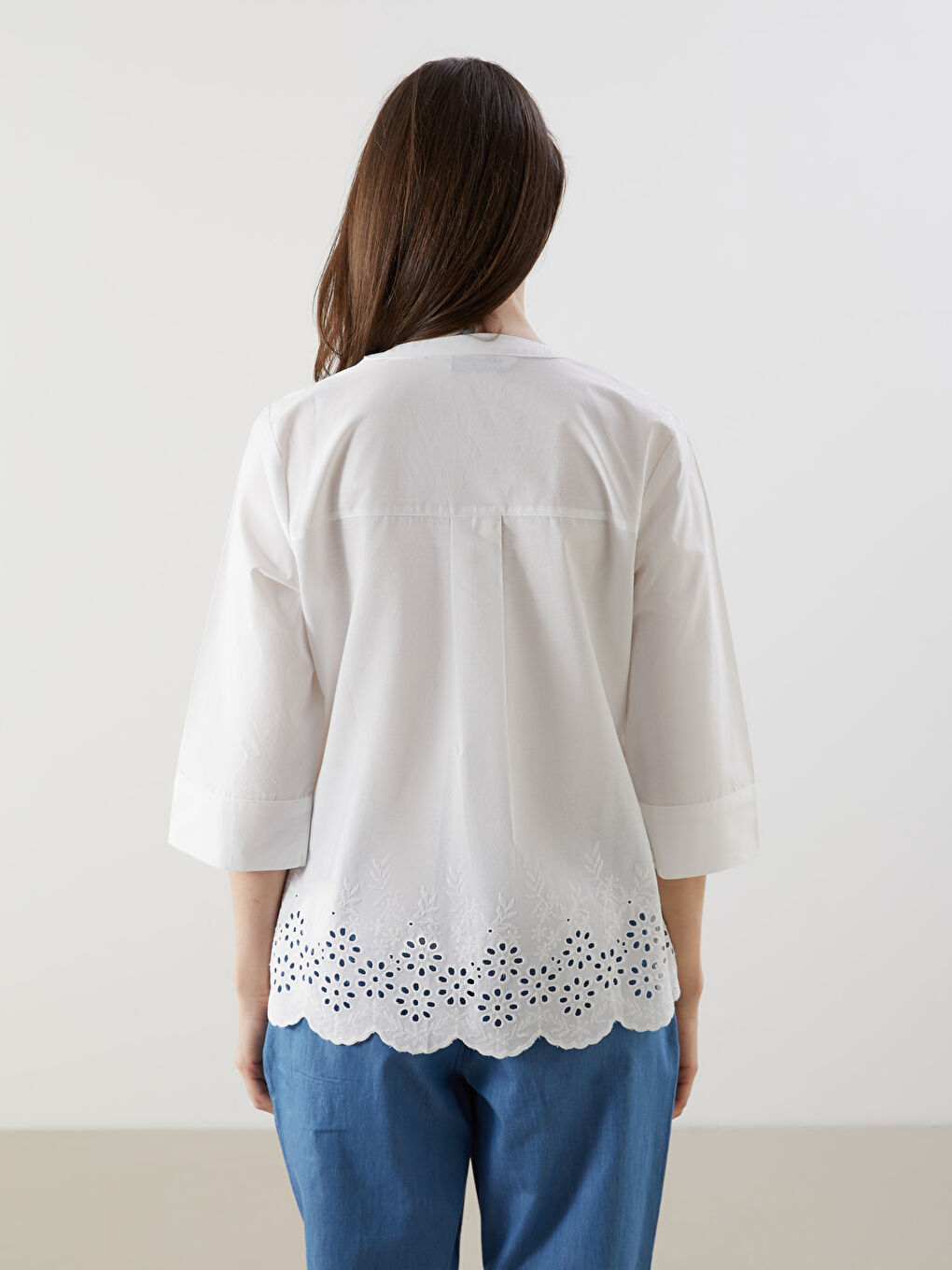 Regular Fit Broderie Women's Shirt -S5J756Z8-FFB