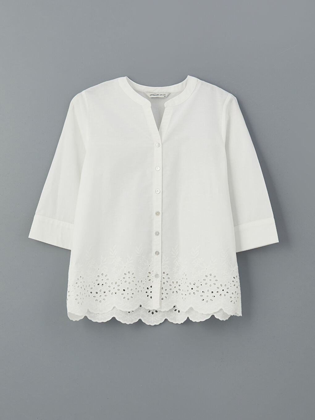 Regular Fit Broderie Women's Shirt -S5J756Z8-FFB