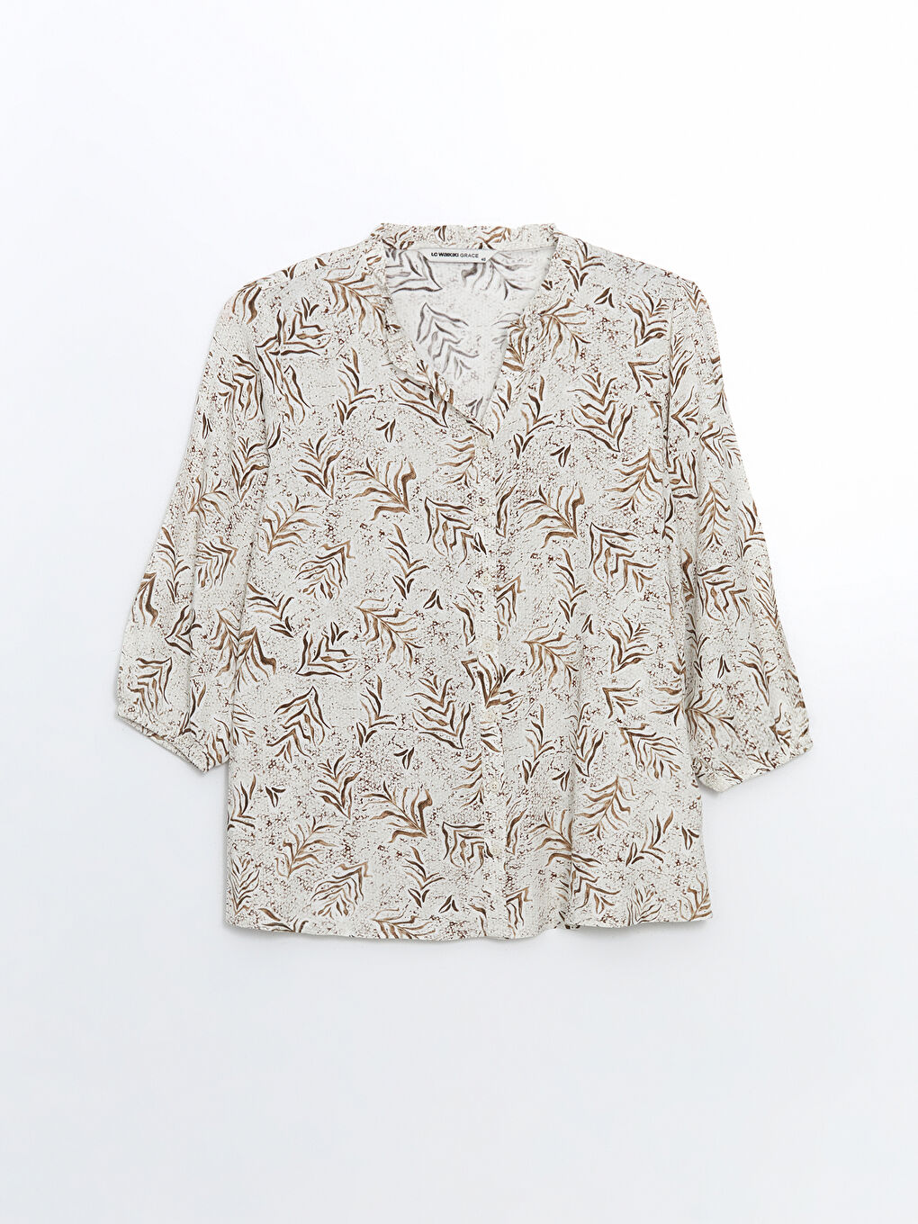 LCW Grace Notch Neck Patterned Women's Shirt -S5J757Z8-LQB