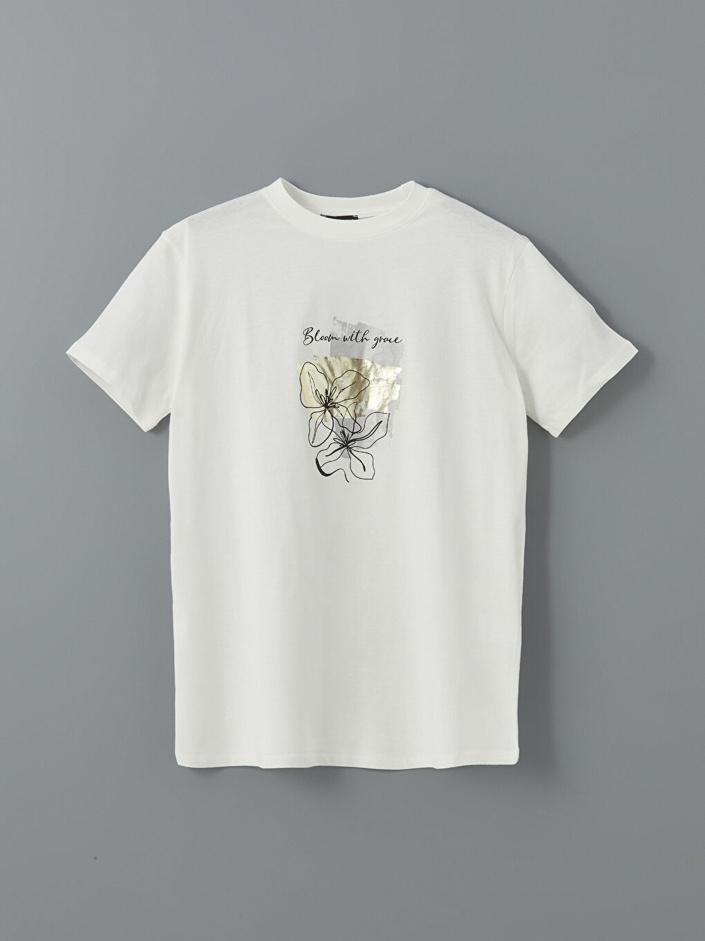 Crew Neck Printed Oversize Women's T-Shirt -S5J769Z8-R9J