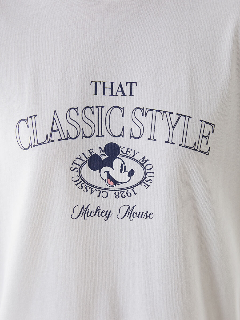 Crew Neck Mickey Mouse Printed Oversize Women T-Shirt -S5J775Z8-R9J