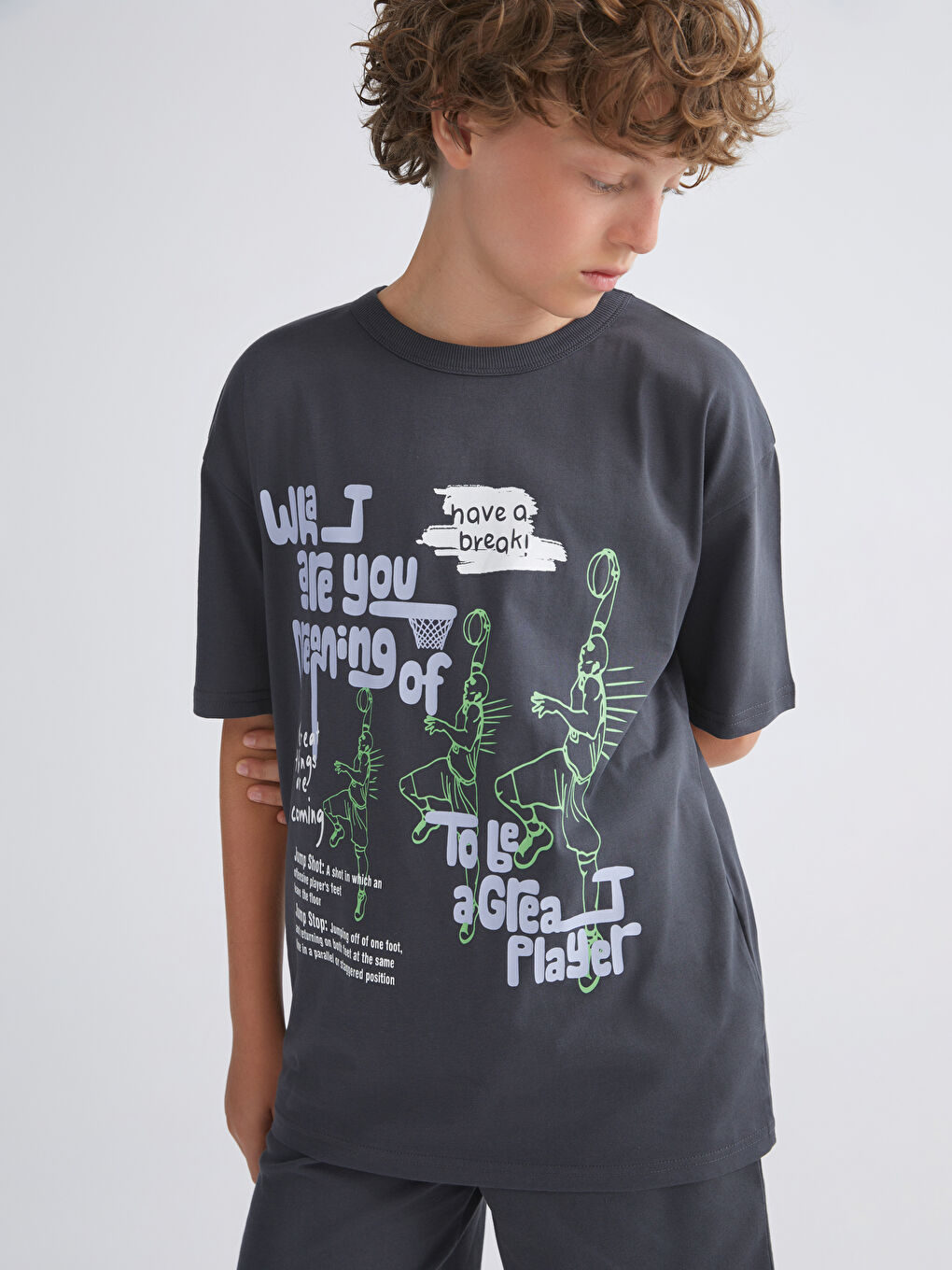 LCW Kids Crew Neck Boys' T-Shirt and Shorts -S5J785Z4-VFB