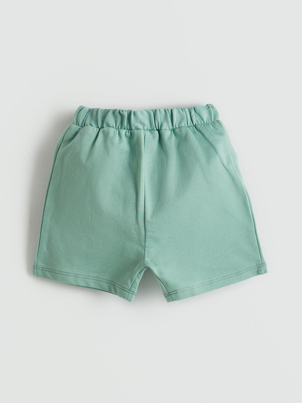 Yeşil Beli Lastikli Cepli Erkek Bebek Şort