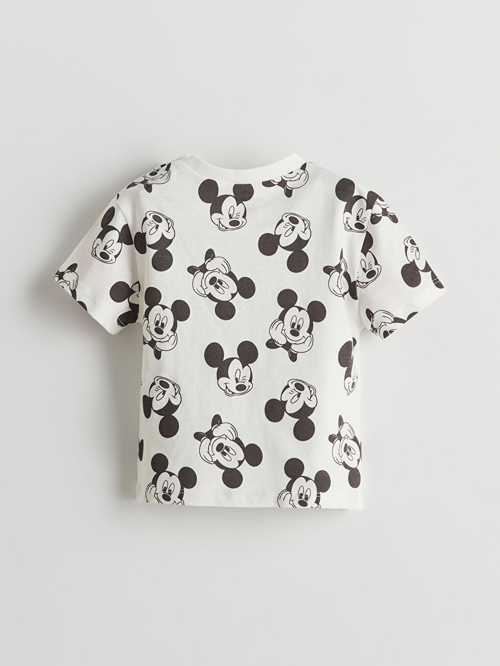 Ekru Mickey Mouse Baskılı Erkek Bebek Tişört-2