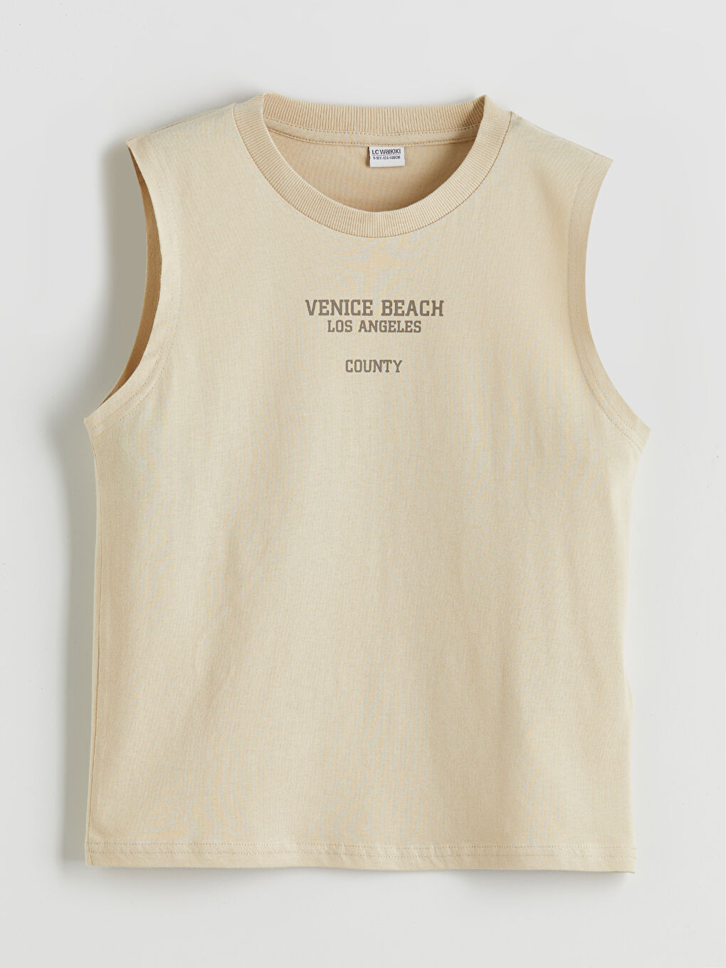 Bej Bisiklet Yaka Erkek Çocuk Atlet