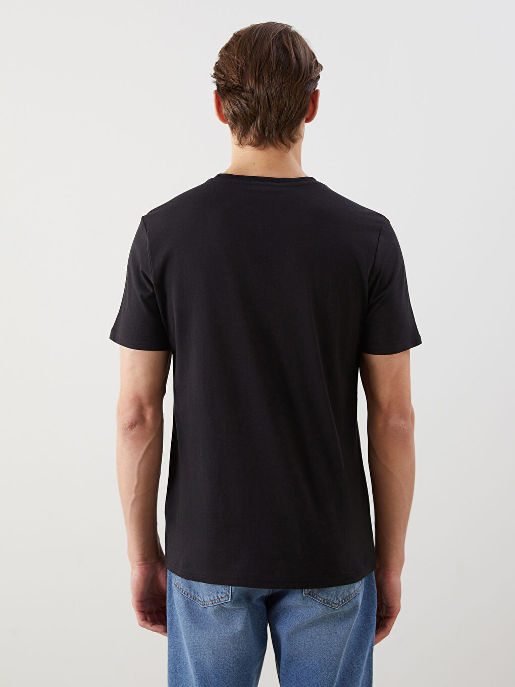 Crew Neck Short Sleeve Printed Combed Cotton Men's T-shirt -S5J830Z8-CVL