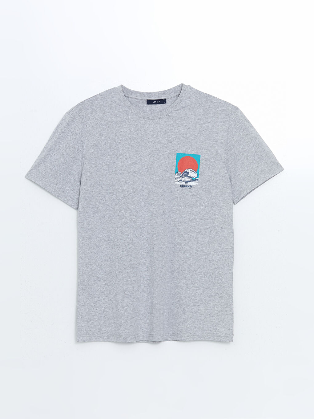 Crew Neck Short Sleeve Printed Combed Cotton Men's T-shirt -S5J875Z8-JMD