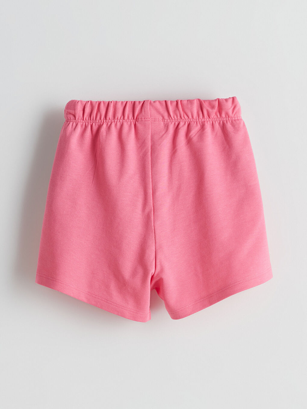 Pembe Beli Lastikli Basic Kız Çocuk Şort-1