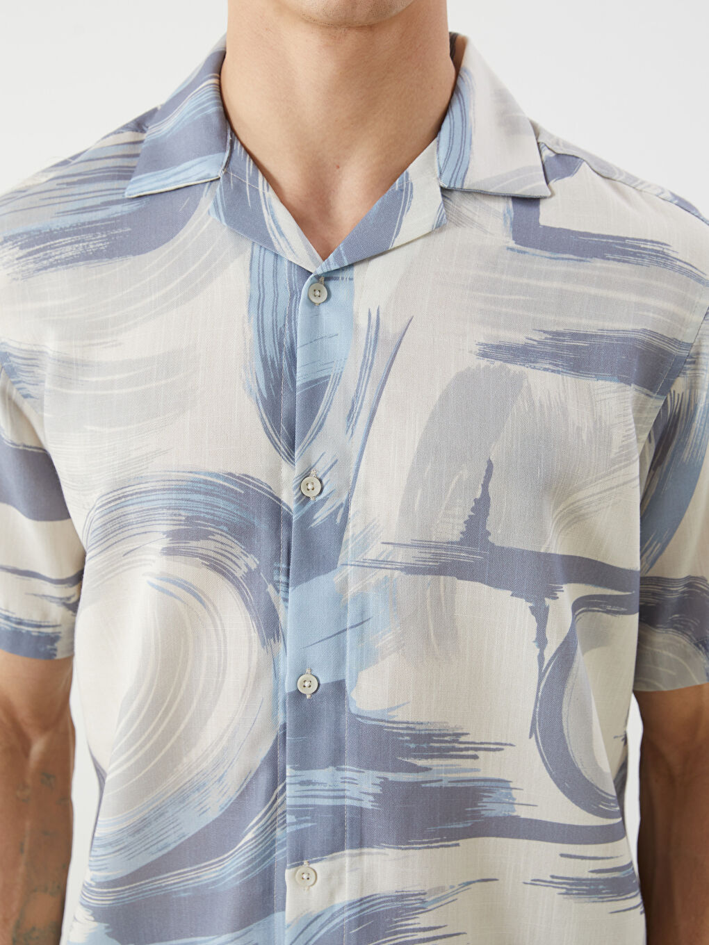 Regular Fit Short Sleeve Patterned Men's Shirt-2