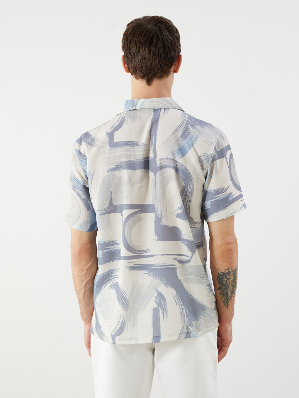 Regular Fit Short Sleeve Patterned Men's Shirt-3