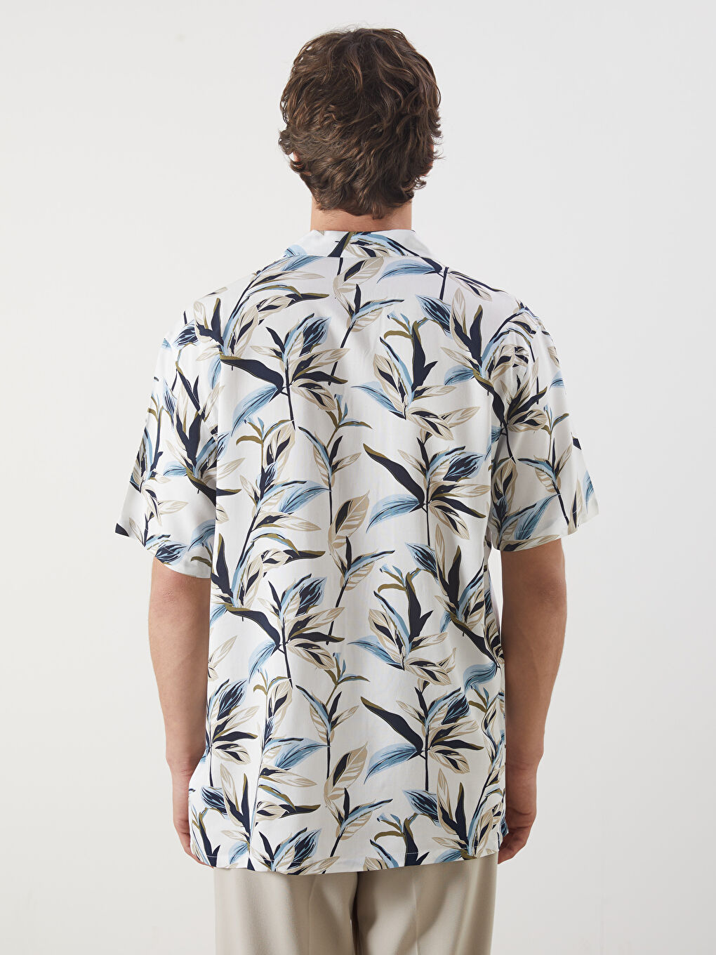 Men's Regular Fit Patterned Viscose Shirt-3