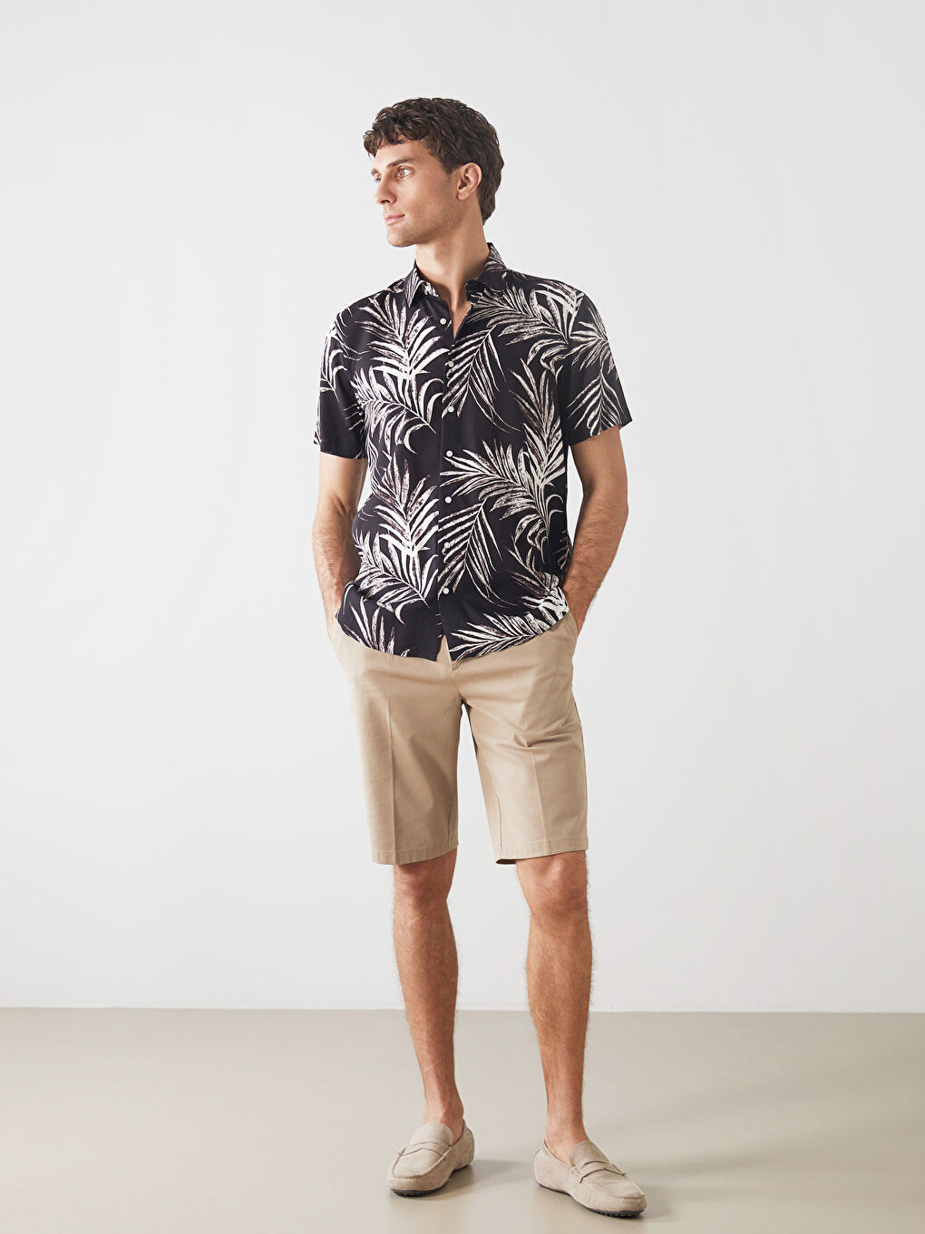 SOUTHBLUE Regular Fit Short Sleeve Patterned Viscose Men's Shirt -S5J918Z8-LQJ