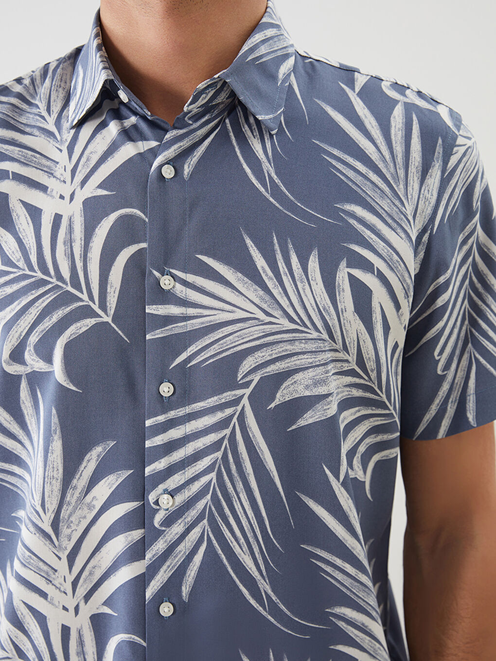 SOUTHBLUE Regular Fit Short Sleeve Patterned Viscose Men's Shirt -S5J918Z8-LU7